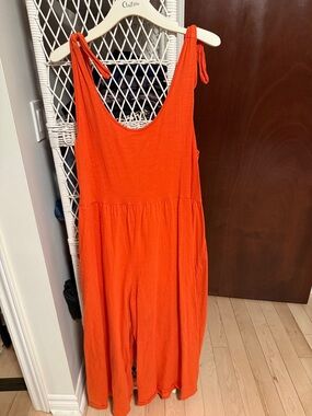 ASOS Orange Tie-Shoulder Jumpsuit